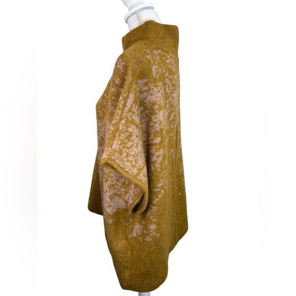 Mystree Cozy Mustard Sweater Poncho One Size - Picture 7 of 11